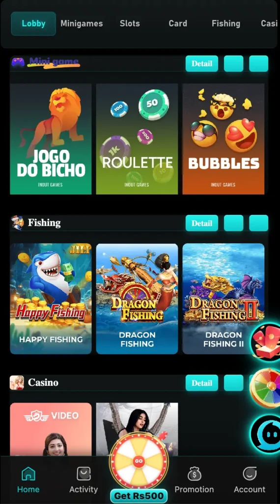 77pkr game interface